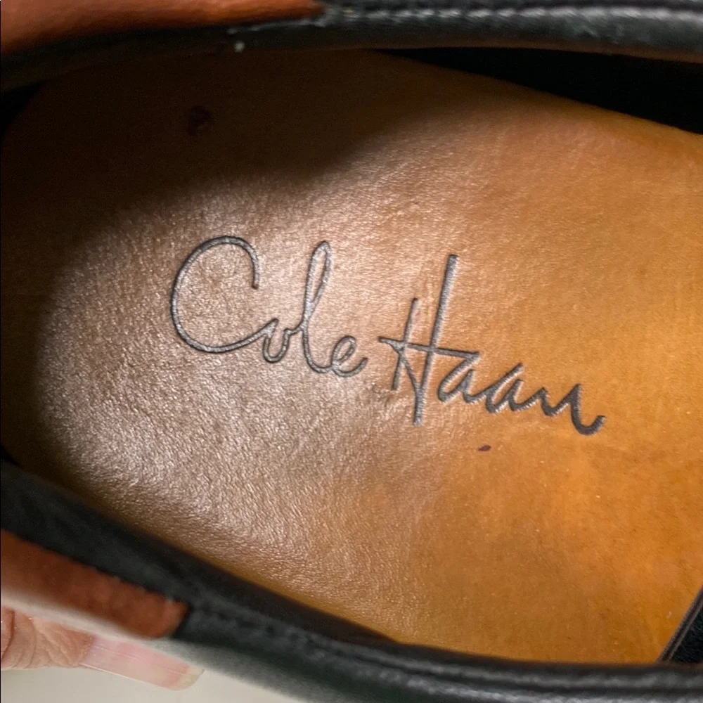 Cole Haan Zeno Lace II Oxford Shoes Men Size 11.5 Black Brown Leather‎ Split Toe